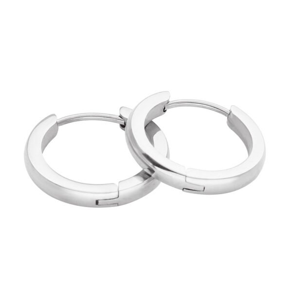 New Fashion Gold Plated Stainless Steel Round Clip On Hoop Earrings - Image 4