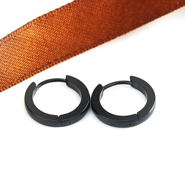 New Fashion Gold Plated Stainless Steel Round Clip On Hoop Earrings - Image 5