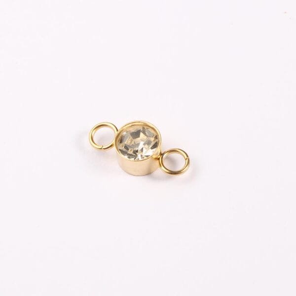 6mm Stainless Steel DIY Jewelry Findings Gold Plated 12 Birthstone Rhinestones Connectors Charms for Bracelet Making - Image 2