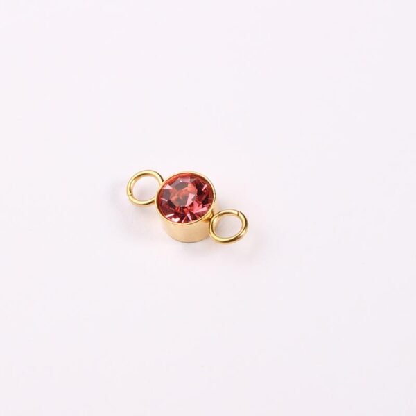 6mm Stainless Steel DIY Jewelry Findings Gold Plated 12 Birthstone Rhinestones Connectors Charms for Bracelet Making - Image 3