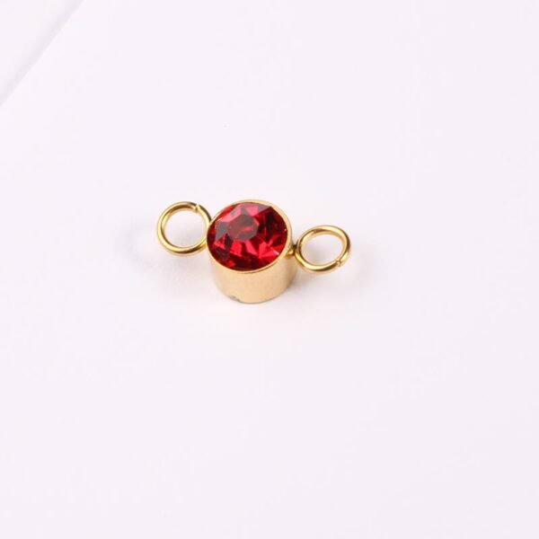 6mm Stainless Steel DIY Jewelry Findings Gold Plated 12 Birthstone Rhinestones Connectors Charms for Bracelet Making - Image 4