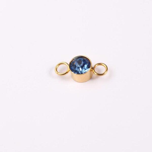 6mm Stainless Steel DIY Jewelry Findings Gold Plated 12 Birthstone Rhinestones Connectors Charms for Bracelet Making - Image 5