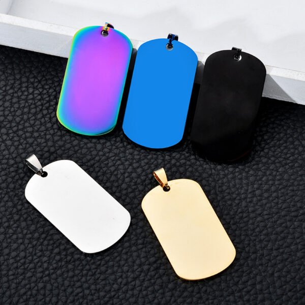 Mirror Polished Stainless Steel  Blank Stamp Engraved logo Custom Dog Tag Pendants Charms - Image 5