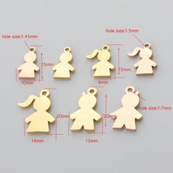 Stainless Steel High Polished Pendant for Bracelets Necklace Boy Girl Charms for DIY Jewelry Making Gift - Imagen 4