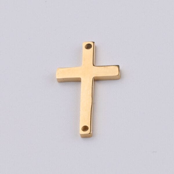 Gold Plated High Polished Stainless Steel  11*18mm Christ Cross Pendant Charms for DIY Jewelry Bracelet Making - Imagen 3