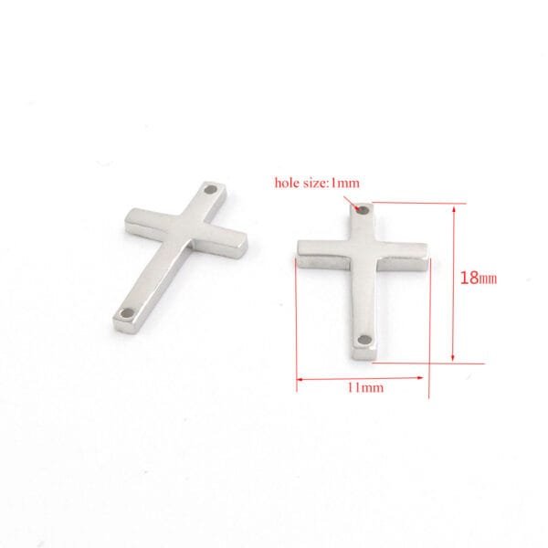 Gold Plated High Polished Stainless Steel  11*18mm Christ Cross Pendant Charms for DIY Jewelry Bracelet Making - Imagen 4