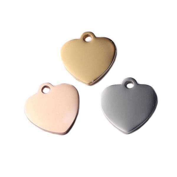 17*16mm Stainless Steel Stamping Blanks Pendant High Polished Love Heart DIY Charms for Women Jewelry