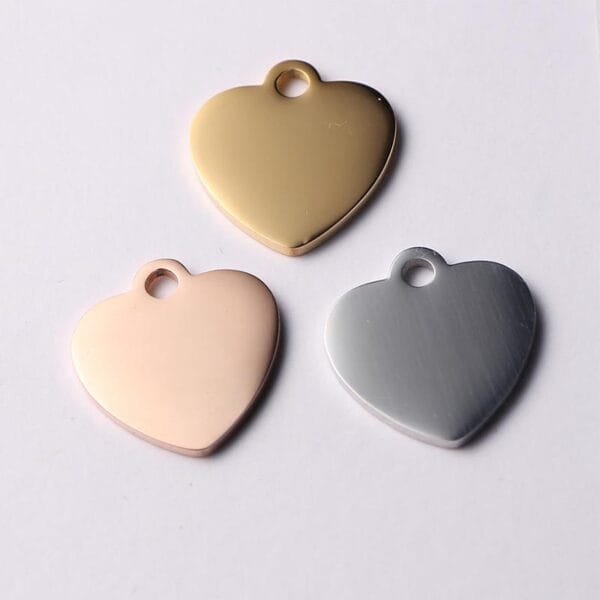 17*16mm Stainless Steel Stamping Blanks Pendant High Polished Love Heart DIY Charms for Women Jewelry - Imagen 3