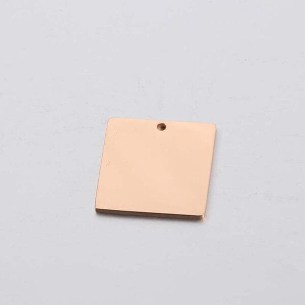 Mirror Polished Gold Color Stampable 25mm Square Stainless Steel Blank Pendant Blanks Metal Charms - Imagen 4