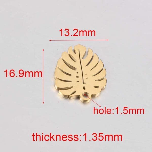 Trendy Jewelry Findings Mirror Polished Stainless Steel Pendant Leaf Charms - Bild 2