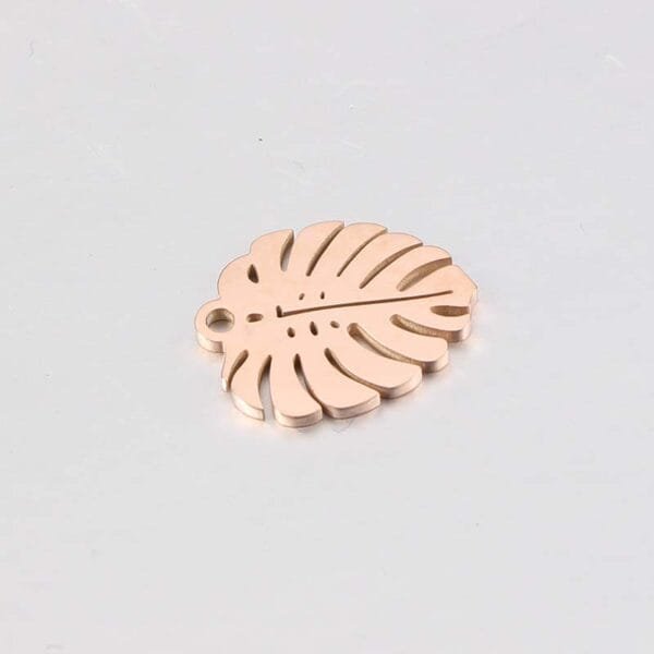 Trendy Jewelry Findings Mirror Polished Stainless Steel Pendant Leaf Charms - Bild 3