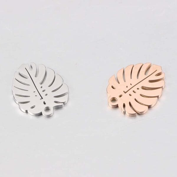 Trendy Jewelry Findings Mirror Polished Stainless Steel Pendant Leaf Charms - Bild 5