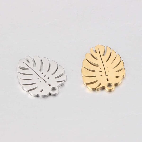 Trendy Jewelry Findings Mirror Polished Stainless Steel Pendant Leaf Charms - Bild 6