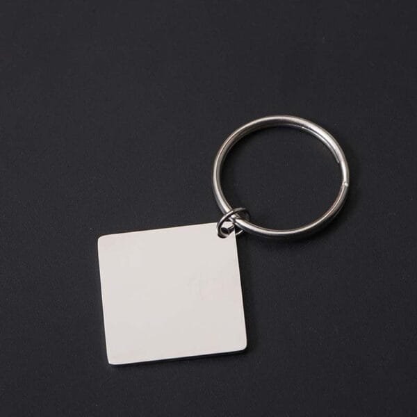 Hot Sales Wholesales Custom Logo Stainless Steel KeyChains Mirror Polished DIY Metal Square Keychain - Bild 4
