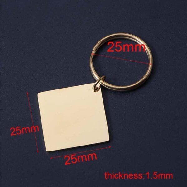 Hot Sales Wholesales Custom Logo Stainless Steel KeyChains Mirror Polished DIY Metal Square Keychain - Bild 6