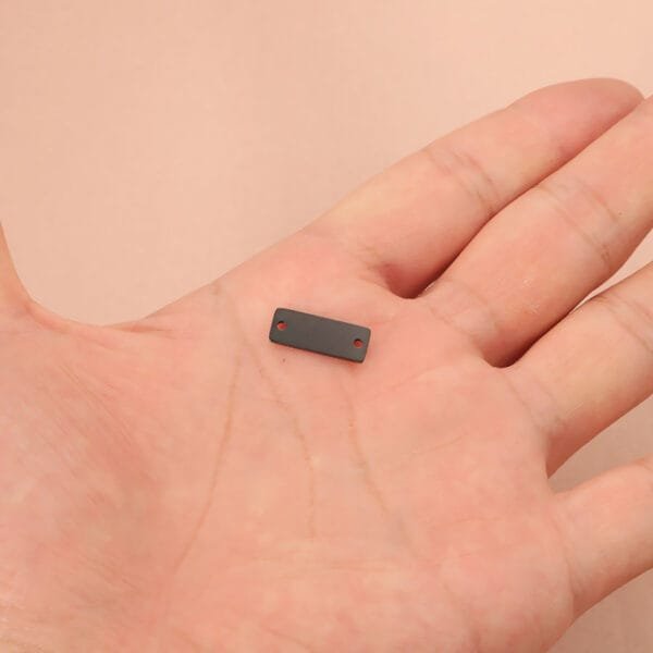 PVD Plated Black Stainless Steel Charm DIY Blank Fashion Little Connector Bar Jewelry Pendants - Bild 3