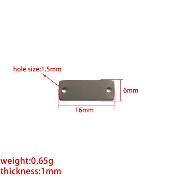 PVD Plated Black Stainless Steel Charm DIY Blank Fashion Little Connector Bar Jewelry Pendants - Bild 5