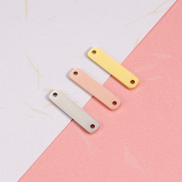 High Polished Stainless Steel Custom Pendants Gold Plated Bar Connector Fashion Jewelry Pendant & Charms