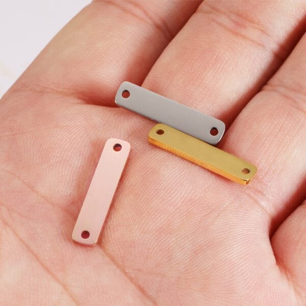 High Polished Stainless Steel Custom Pendants Gold Plated Bar Connector Fashion Jewelry Pendant & Charms - Bild 2