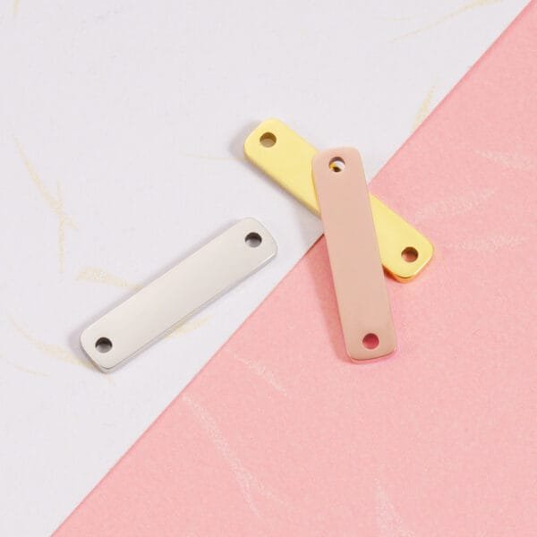 High Polished Stainless Steel Custom Pendants Gold Plated Bar Connector Fashion Jewelry Pendant & Charms - Bild 3