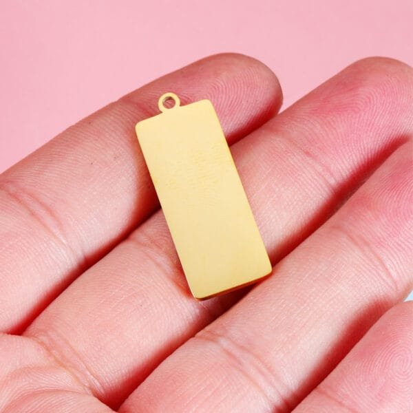 Factory New Custom Logo Pendant Mirror Polished No Fade DIY Blank 29mm Rectangle Necklace Pendant