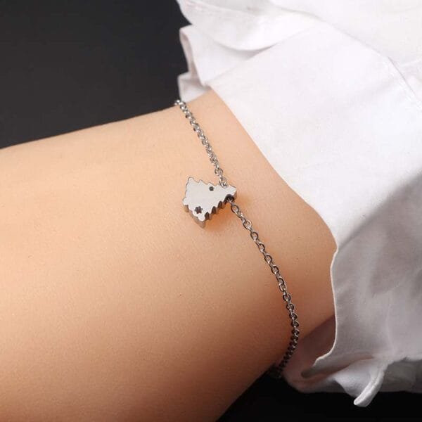 Dainty Stainless Steel Girl Bracelets DIY Christmas Day Tree Charm Bracelets for Women - Bild 3