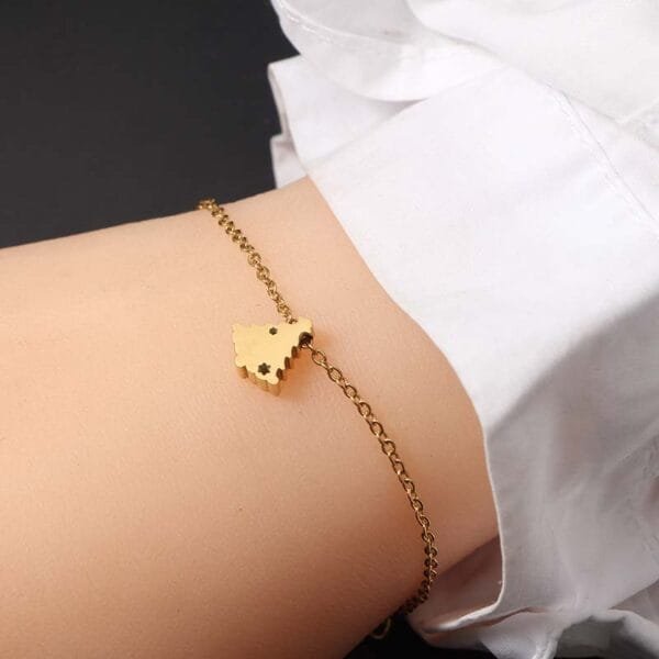 Dainty Stainless Steel Girl Bracelets DIY Christmas Day Tree Charm Bracelets for Women - Bild 4