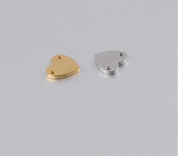 Stainless Steel Mirror Polished DIY Custom Logo Jewelry Handmade Two Holes Wholesales Heart Connector Charm - Bild 4