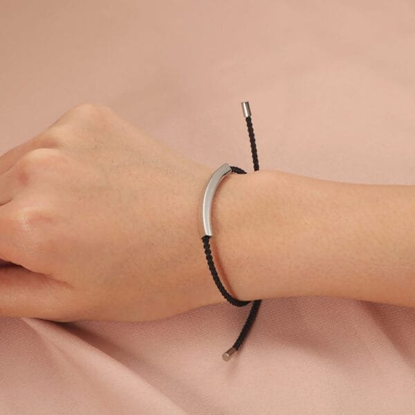 DIY Stainless Steel Charm Pipe Bracelet Black String Women Men Jewelry Bracelets - Bild 3