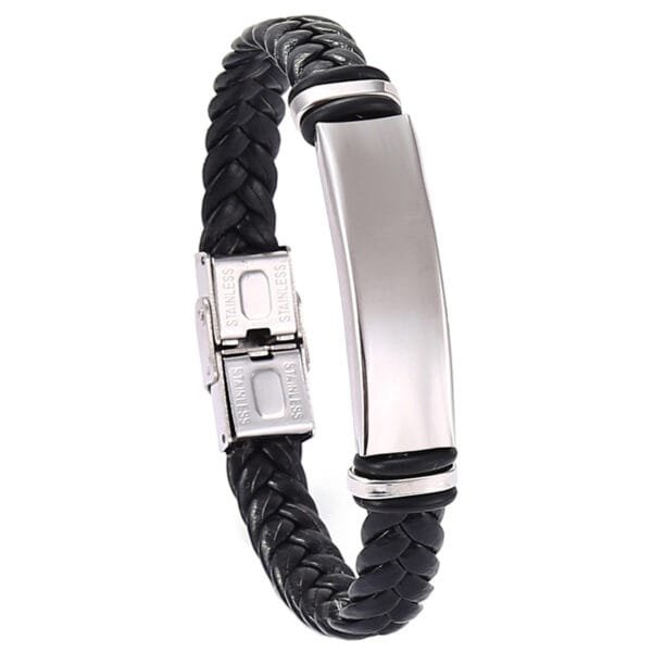 Factory Sales Wristband Wrap Bracelets Braided Steel Women Men Jewelry Leather Hand Bands Bangle for Men - Bild 3