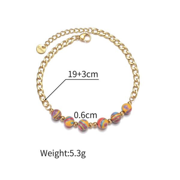 Bohemia Stainless Steel Girls Jewelry Stainless Steel Chain Charm Beads For Bracelets - Image 2