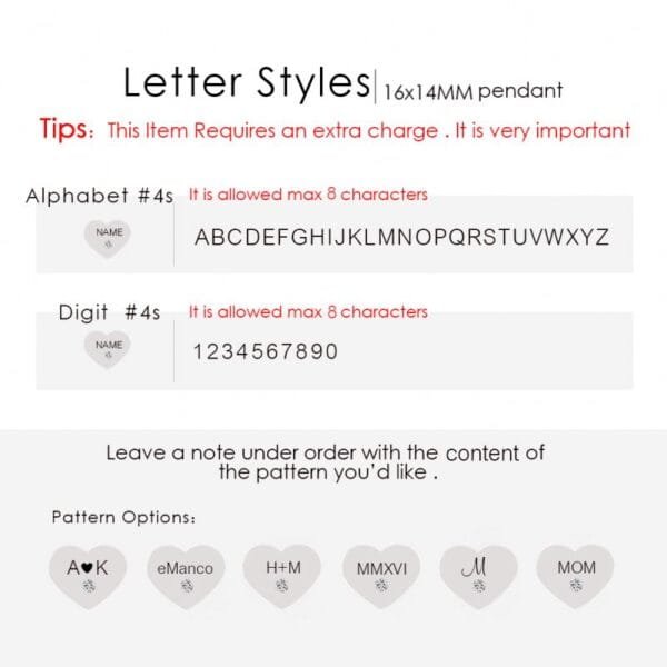 Stainless Steel Engraved Jewelry Love Heart Shaped Rhinestone Charms DIY for Necklace Making - Image 4