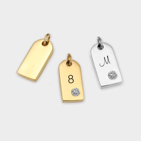 Stainless Steel Engraved Jewelry Love Heart Shaped Rhinestone Charms DIY for Necklace Making - Image 6