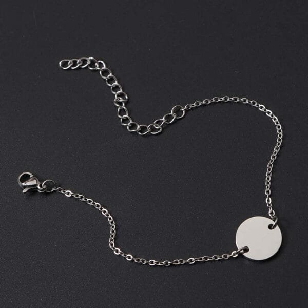 Factory Sales Gold Plated Simple Design Stainless Steel Mirror Polished Custom Logo Bracelets Round Charm - Image 5