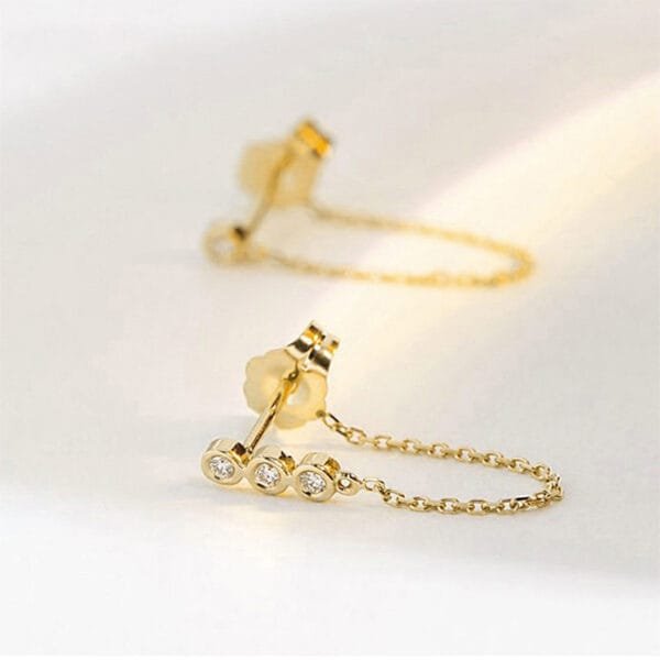 New Design Women Hypoallergenic Gold Plated Stainless Steel Fashion Zircons Earrings - Image 3