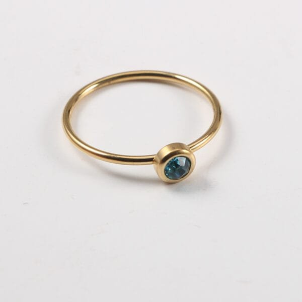 Trendy 12 Birthstone Rings 18K Gold Plated Stainless Steel Jewelry Women Micro Zircon Ring - Bild 4