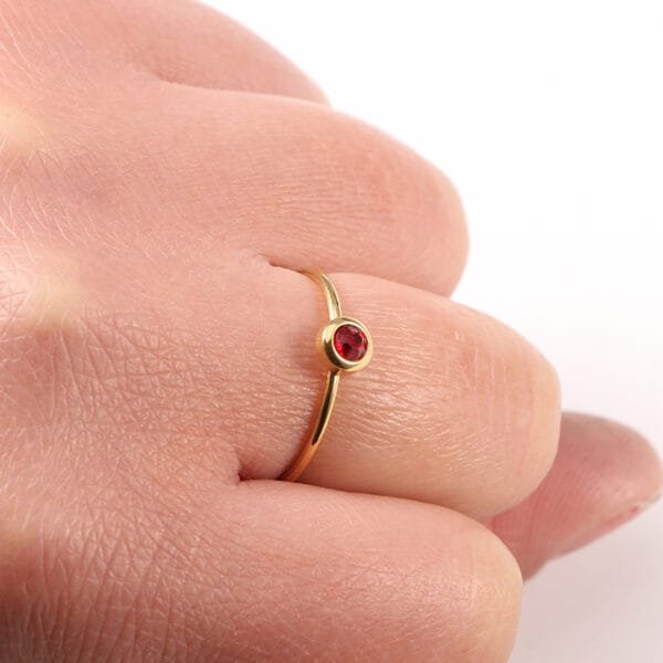 Trendy 12 Birthstone Rings 18K Gold Plated Stainless Steel Jewelry Women Micro Zircon Ring - Bild 6