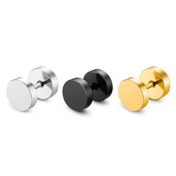 New Punk Barbell Style Stainless Steel Women Men Jewelry Barbell Earrings