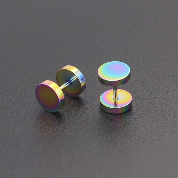 New Punk Barbell Style Stainless Steel Women Men Jewelry Barbell Earrings - Image 3