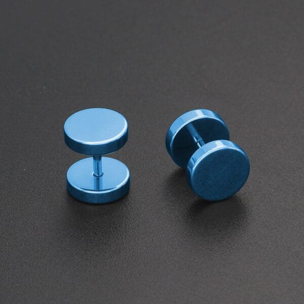 New Punk Barbell Style Stainless Steel Women Men Jewelry Barbell Earrings - Image 4