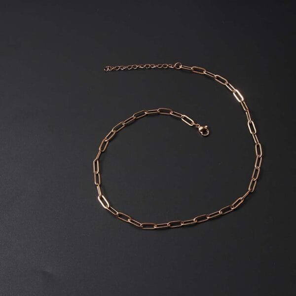 Gold Plated Stainless Steel Custom Jewelry Simple Ankle Bracelet Chain for Women Men - Image 3