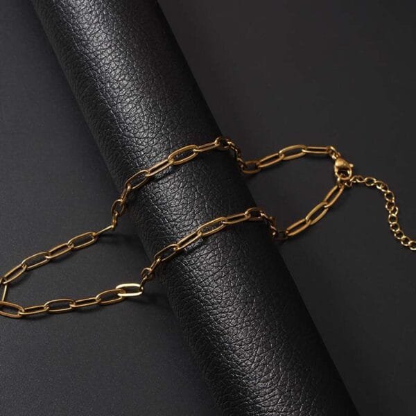 Gold Plated Stainless Steel Custom Jewelry Simple Ankle Bracelet Chain for Women Men - Image 6
