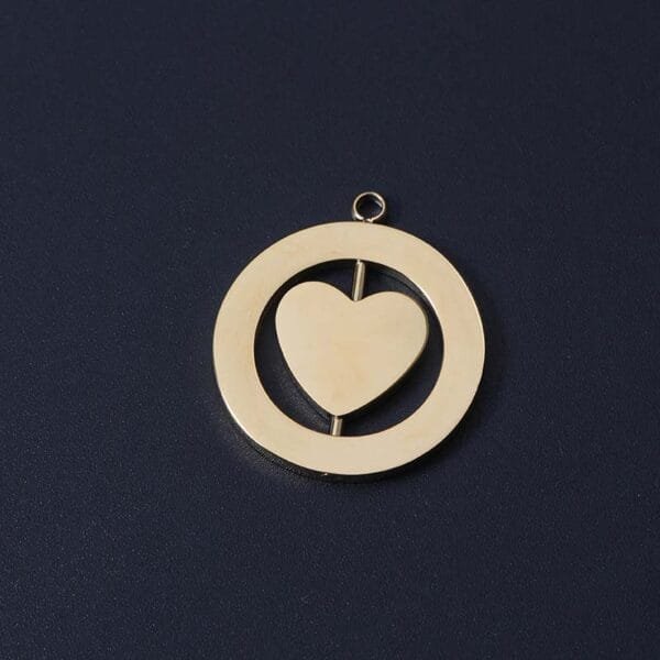 Factory New Design Stainless Steel Mirror Polished Boys Girls Retate Heart Blank Logo Custom Name Necklace Pendant - Image 5