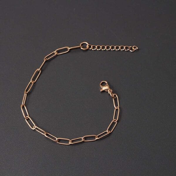 Simple Dainty Stainless Steel Oval Chain Bracelet 18k Gold Plated Women Men Jewelry - Image 6