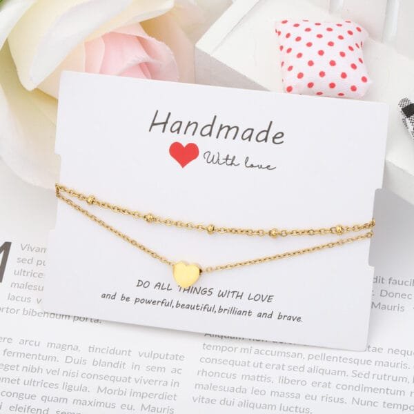 New Design Elegant Stainless Steel Fancy Heart Anklet Women Jewelry Foot Chain Gold Plated - Image 2