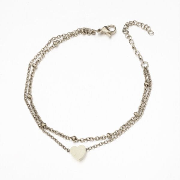 New Design Elegant Stainless Steel Fancy Heart Anklet Women Jewelry Foot Chain Gold Plated - Image 3