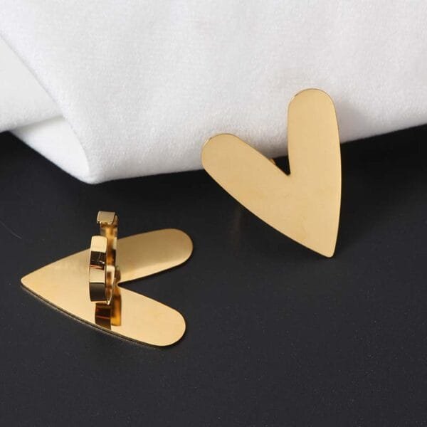 Factory Sales New Design Stainless Steel Custom Fashion 18K Gold Plated Heart Rings