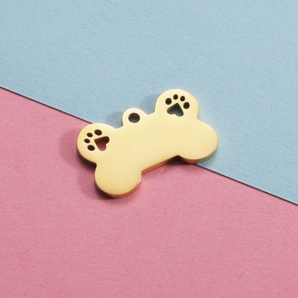 OEM Mirror Polished Stainless Steel Keychain Blank Engraved Logo Dog Bone Pendant - صورة 6