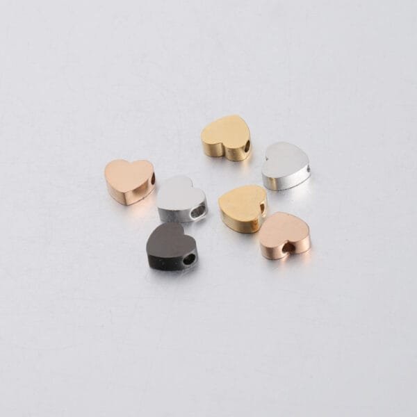 New Fashion Design Stainless Steel Custom Logo Bracelet Necklace DIY Jewelry Heart Pendants Charms