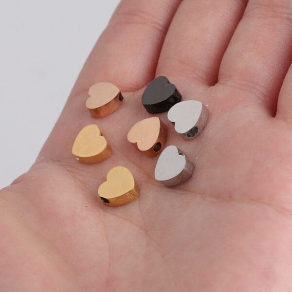 New Fashion Design Stainless Steel Custom Logo Bracelet Necklace DIY Jewelry Heart Pendants Charms - Image 4